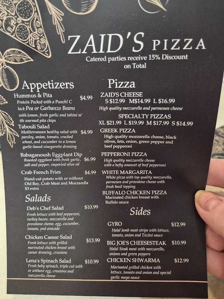 ZAID'S PIZZA Menu image 1